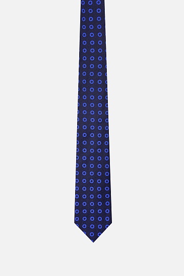 Черный галстук в голубой узор