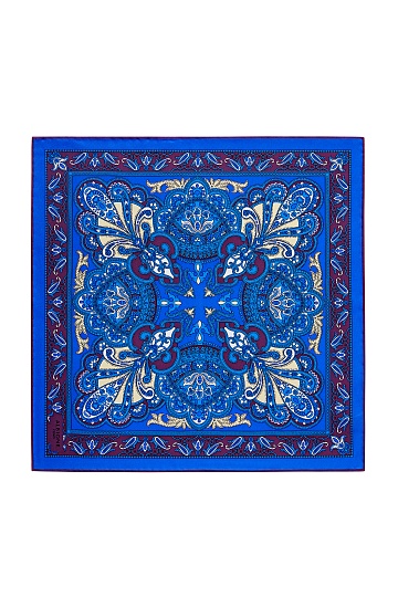 Сине-бордовый платок с орнаментом